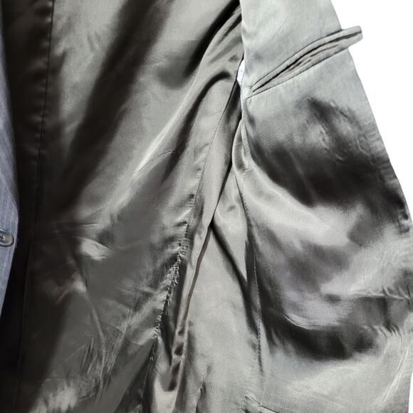 Paul Dione Men Wool Blazer 42R Gray Striped Business Jacket Career Office Canada - Picture 8 of 8